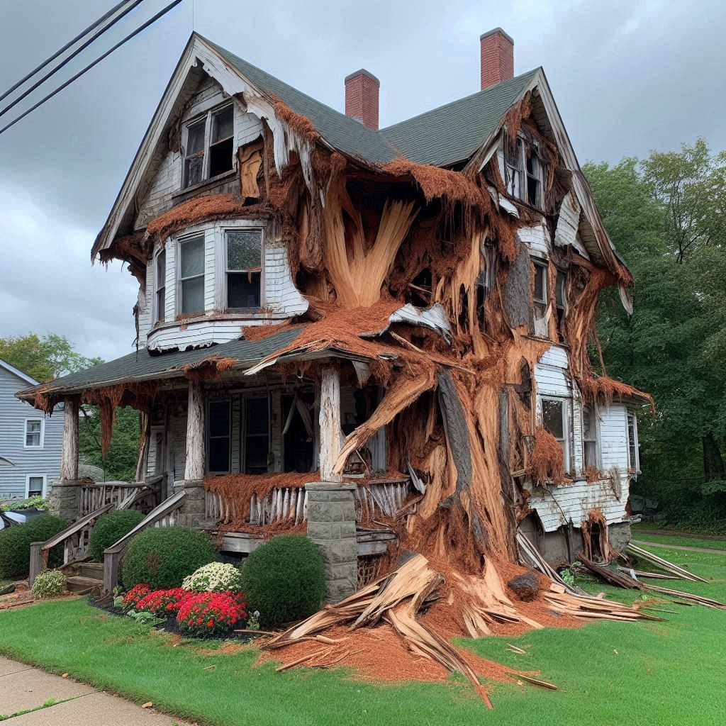 Signs Your Melrose Park Home Needs a Tree Inspection Blog Article - Tree with visible damage, including broken branches and signs of disease near an Melrose Park home